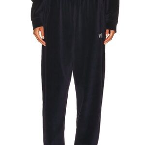 Navy Blue Track Pants with Elastic Waistband and Breathable Fabric